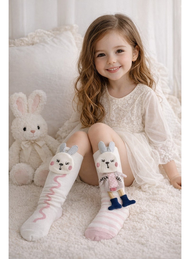 Showday Kids Cotton Knee High Socks Cute Cartoon Animal Design – For Kids 3-12 Years Make Your Baby's Feet Warm And Stylish With These Knee High Cotton Socks Specially Designed For Kids - Image 2